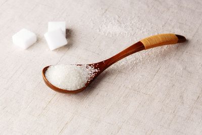 High angle view of bread on table