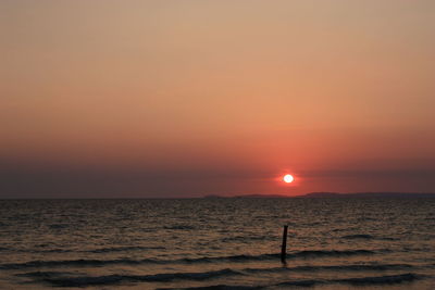 Scenic view of sea at sunset