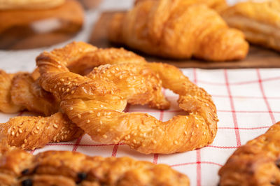 Close-up of breakfast on table