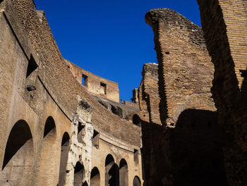 Low angle view of abandoned built structures