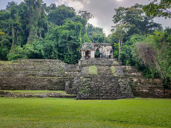 View of stone structure on field