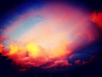 Scenic view of dramatic sky during sunset