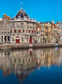 Reflection of buildings in water