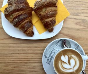 High angle view of breakfast served on table