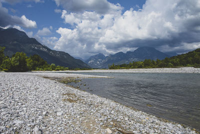 Scenic view of beach against sky