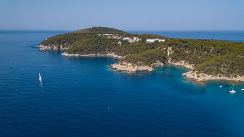 Aerial view of the archipelago of the tremiti islands in puglia region