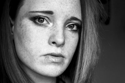 Close-up portrait of young woman