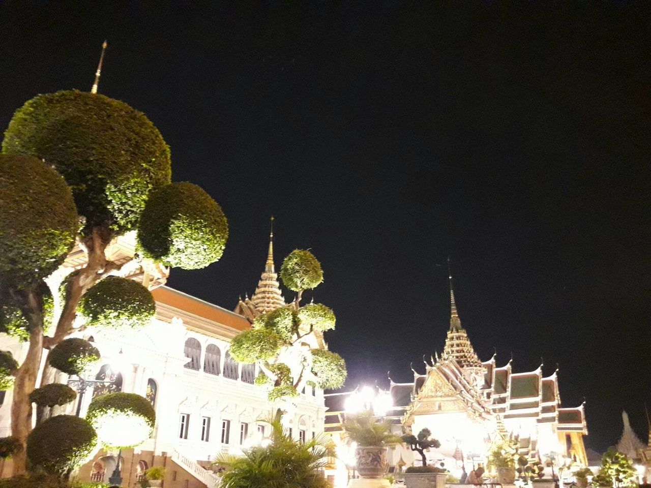 TEMPLE AGAINST SKY AT NIGHT