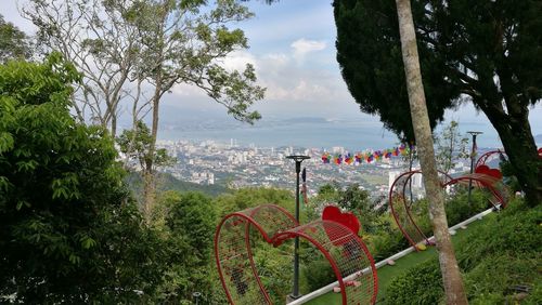 Scenic view of park against sky