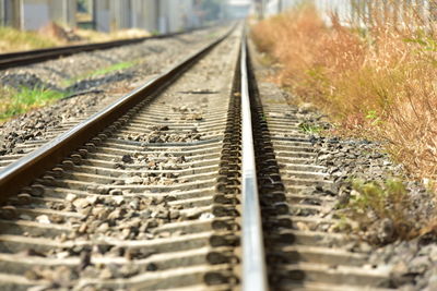 Surface level of railroad tracks