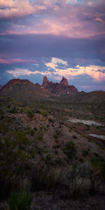 Scenic view of landscape against sky during sunset