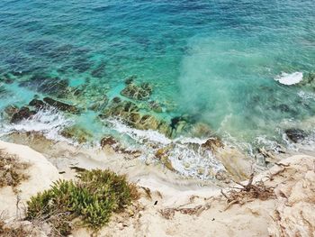 High angle view of beach