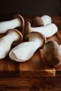Close-up of mushrooms on table