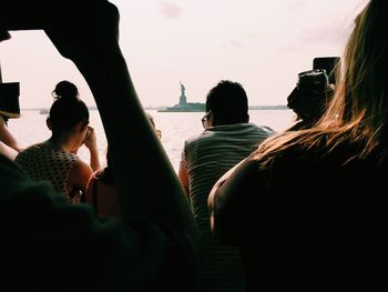 Man photographing through camera