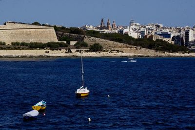 Boats in sea