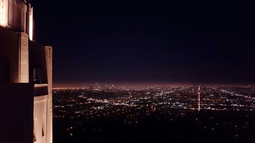 View of illuminated cityscape at night