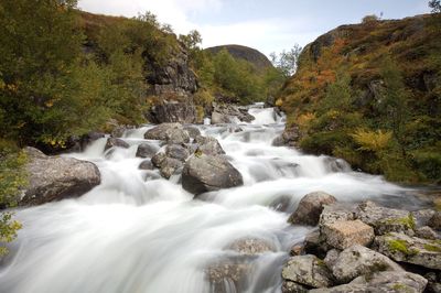 Scenic view of waterfall