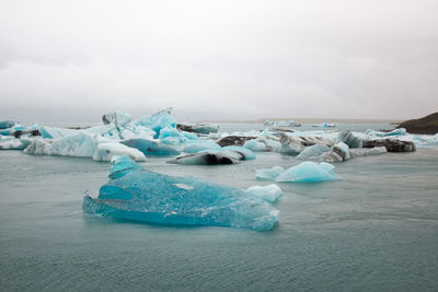 View of ice in water