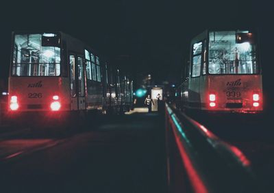 Blurred motion of illuminated city at night