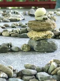 Stack of stones in pebbles