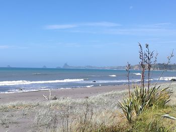 Scenic view of beach against sky