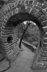 High angle view of spiral staircase