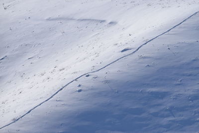 Aerial view of snow covered landscape