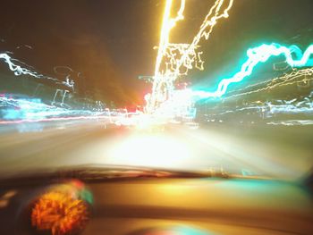 Light trails at night