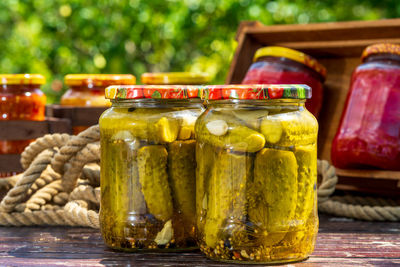 Close-up of food on table