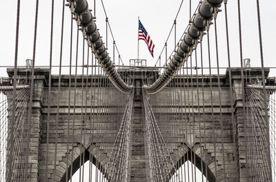 Low angle view of suspension bridge