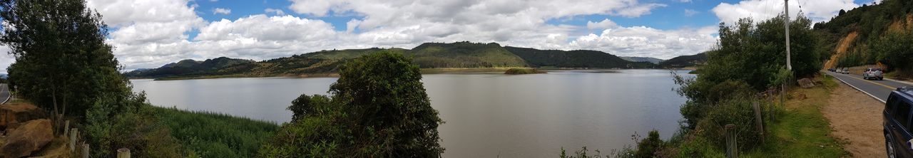 Panoramic view of lake against sky
