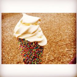Close-up of multi colored ice cream