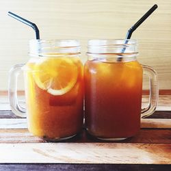 Close-up of drink on table