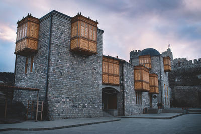 Low angle view of historical building against sky