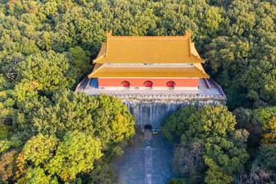 High angle view of building