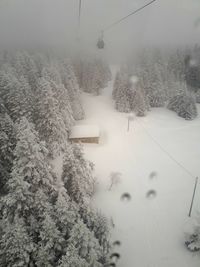 Scenic view of snow covered land