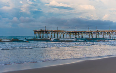 Surfers on topsail island