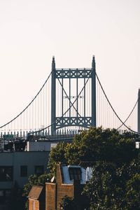 Low angle view of suspension bridge