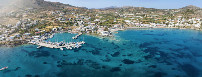 High angle view of sea against sky