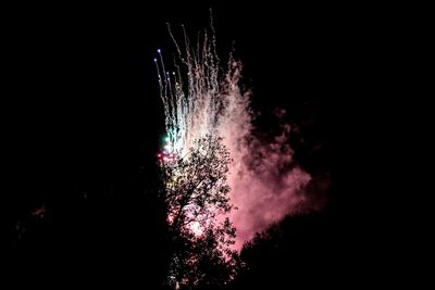 Firework display at night