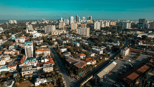 Aerial view of the dar es salaam city, tanzania