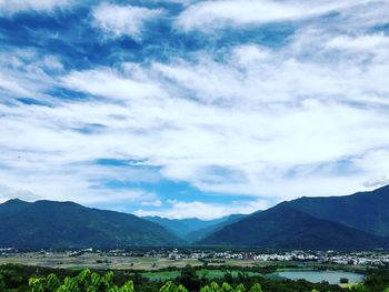 Scenic view of mountains against sky