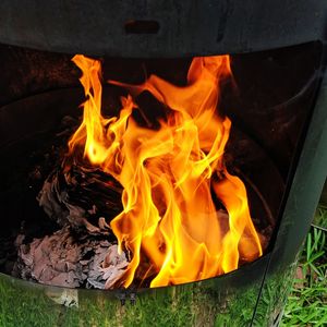 Close-up of fire in pit