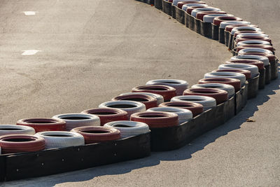 Tires for go-carting race track