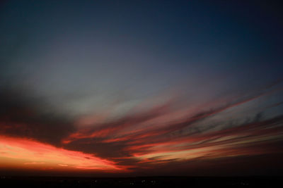 Scenic view of dramatic sky during sunset