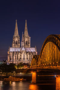 View of illuminated city at night