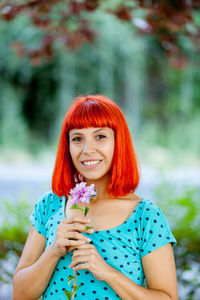 Portrait of smiling young woman