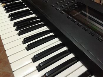 Close-up of piano keys