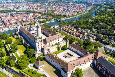 High angle shot of townscape