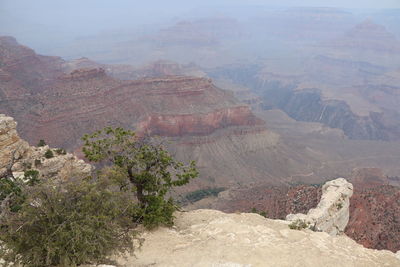 High angle view of rock formations